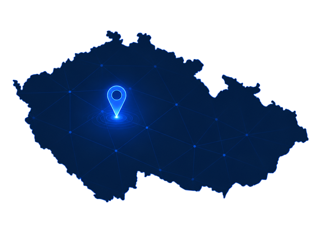 Mapa České republiky – hosting v Praze